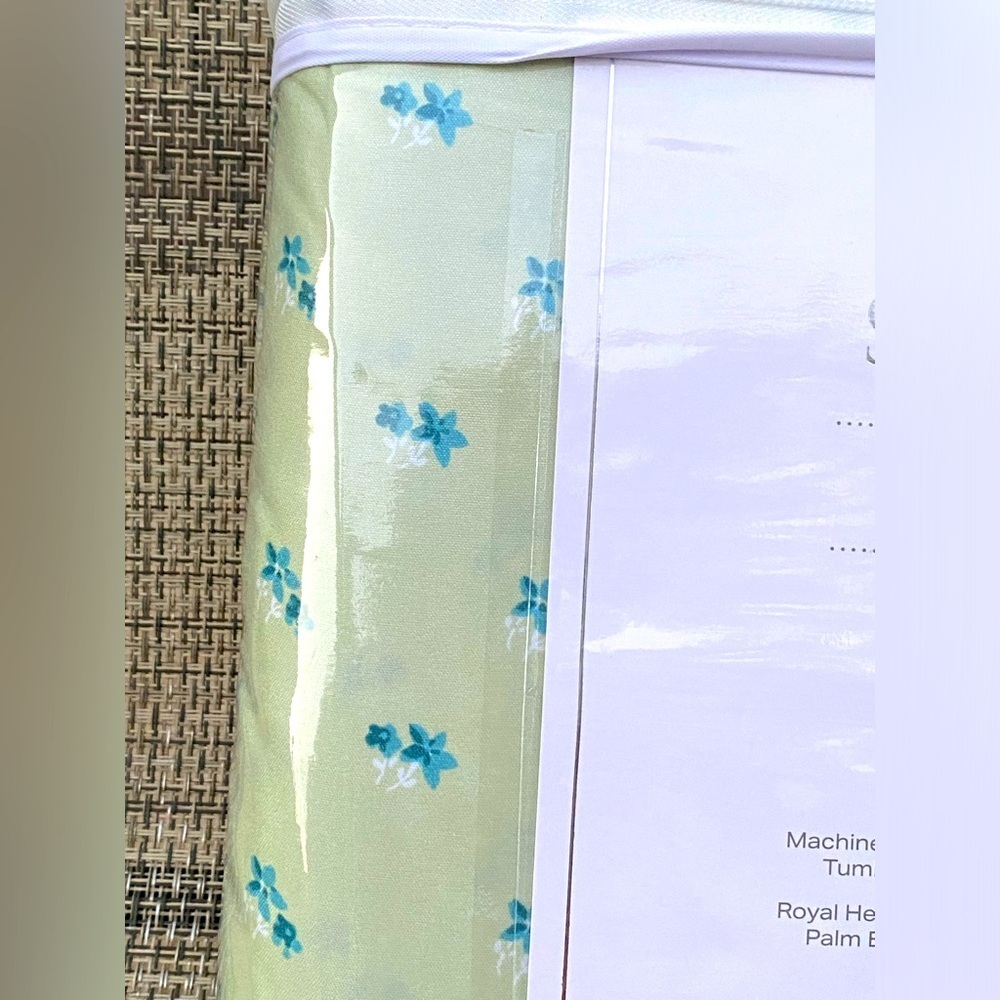 Shabby Chic Blue Floral Green Polyester TWIN Sheet Set 4pc - Picture 5 of 8